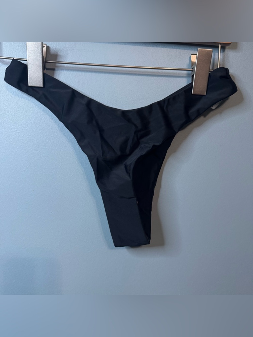 High Cut Black Very Cheeky Thong Bikini Bottom NEW. Size Small